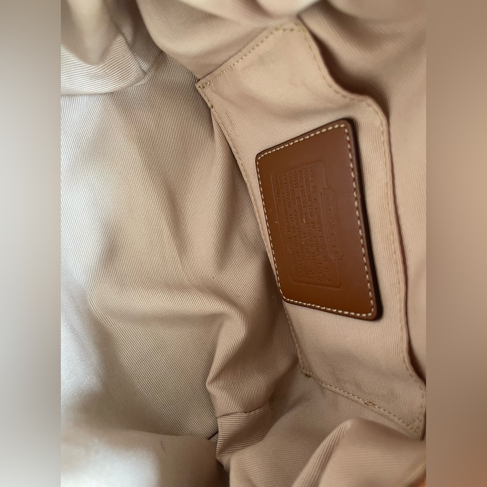 COACH Vintage Signature C Brown Mini Bag W/Tassel Upcycled Junk Gypsea Bag Chain - Picture 13 of 17